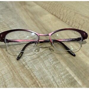 Nina Ricci Eyeglasses, Frames Only, Metal,Burgundy/ Red
